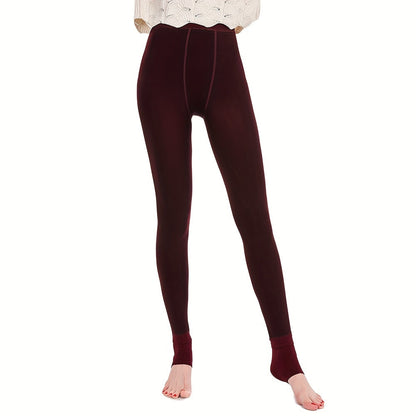 Léonie - Winter-Ready Black Fleece Thermal Leggings