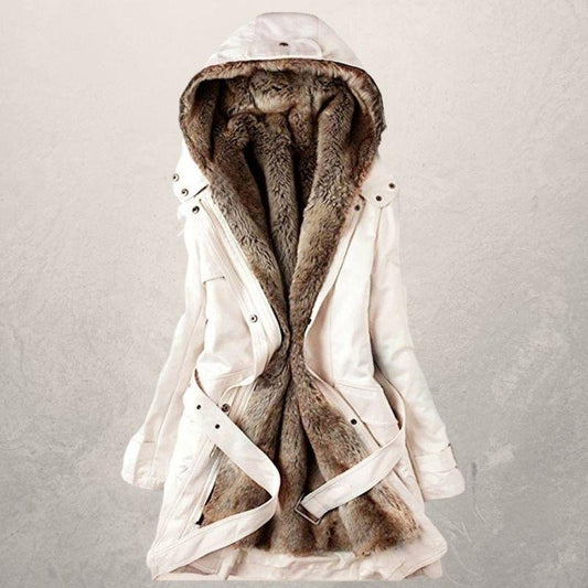 Chic Comfort - Stylish Beige Winter Jacket